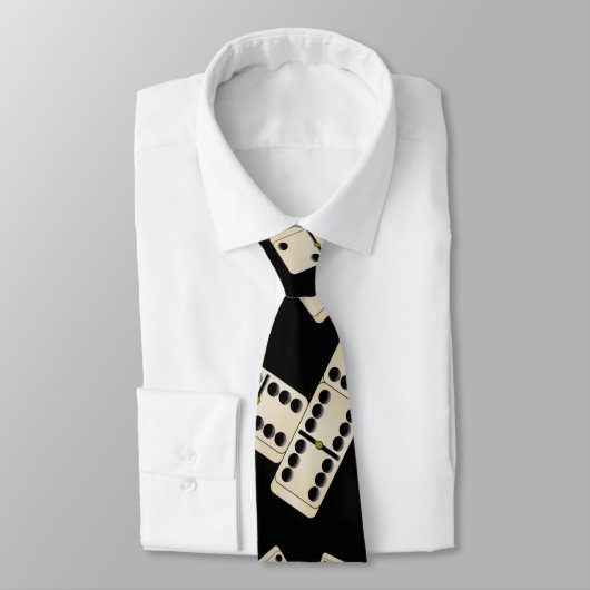 Persoonlijke naam zwarte dominos stropdas (Gebonden)