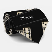 Persoonlijke naam zwarte dominos stropdas (Opgerold)