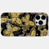 Persoonlijke naam zwarte en gouden vlinders Case-Mate iPhone case (Achterkant (horizontaal))