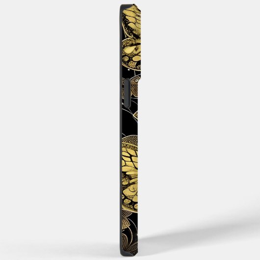 Persoonlijke naam zwarte en gouden vlinders Case-Mate iPhone case (Achterkant / Rechts)
