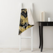 Persoonlijke naam zwarte en gouden vlinders sherpa deken (In situ)