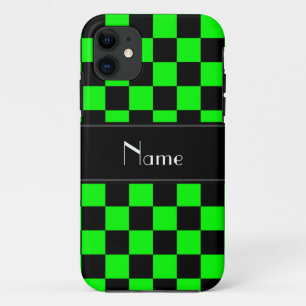 Persoonlijke naam zwarte en neongroene controleurs Case-Mate iPhone case