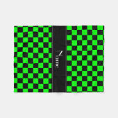 Persoonlijke naam zwarte en neongroene controleurs fleece deken (Voorkant (Horizontaal))