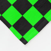 Persoonlijke naam zwarte en neongroene controleurs fleece deken (Hoek)