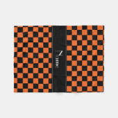 Persoonlijke naam zwarte en oranje controleurs fleece deken (Voorkant (Horizontaal))