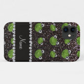 Persoonlijke naam zwarte glitterkikkers Case-Mate iPhone case (Achterkant (horizontaal))