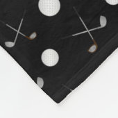 Persoonlijke naam zwarte golfballen fleece deken (Hoek)