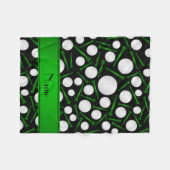 Persoonlijke naam zwarte golfballen t-shirt fleece deken (Voorkant (Horizontaal))