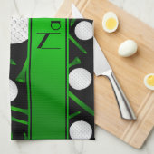 Persoonlijke naam zwarte golfballen t-shirt theedoek (Quarter Fold)