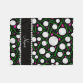 Persoonlijke naam zwarte golfballen t - shirts har fleece deken (Voorkant (Horizontaal))