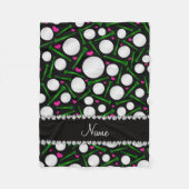 Persoonlijke naam zwarte golfballen t - shirts har fleece deken (Voorkant)