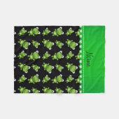 Persoonlijke naam zwarte groene kikkers fleece deken (Voorkant (Horizontaal))
