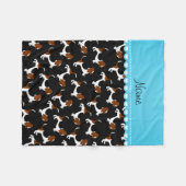 Persoonlijke naam zwarte haarhonden fleece deken (Voorkant (Horizontaal))