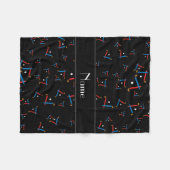 Persoonlijke naam zwarte hockey fleece deken (Voorkant (Horizontaal))