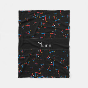 Persoonlijke naam zwarte hockey fleece deken