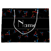 Persoonlijke naam zwarte hockey large cadeautasje (Voorkant)