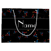 Persoonlijke naam zwarte hockey large cadeautasje (Achterkant)