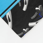 Persoonlijke naam zwarte hockeyschaatsen fleece deken (Hoek)
