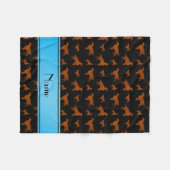 Persoonlijke naam zwarte ierse zetterhonden fleece deken (Voorkant (Horizontaal))