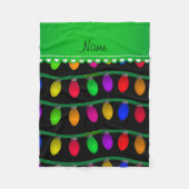 Persoonlijke naam zwarte kerstlichten fleece deken (Voorkant)