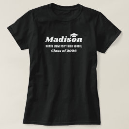 Persoonlijke naam Zwarte Klas van 2023 Afstuderen T-shirt