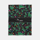 Persoonlijke naam zwarte mini golf fleece deken (Voorkant)