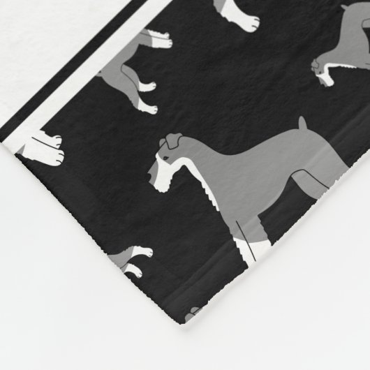 Persoonlijke naam zwarte miniatuur Schnauzer-honde Fleece Deken (Hoek)