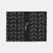 Persoonlijke naam zwarte motorfietsen fleece deken (Voorkant (Horizontaal))