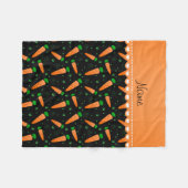 Persoonlijke naam zwarte oranje wortelen fleece deken (Voorkant (Horizontaal))