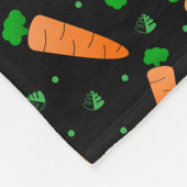 Persoonlijke naam zwarte oranje wortelen fleece deken (Hoek)