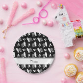 Persoonlijke naam zwarte oude Engelse Sheepdog-hon Papieren Bordje (Feest)