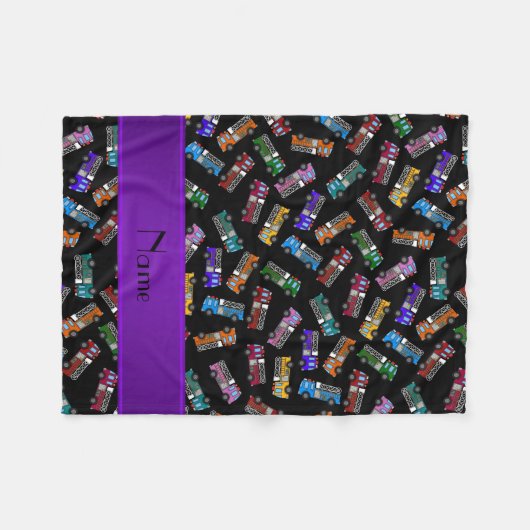 Persoonlijke naam zwarte regenboogtrucks fleece deken (Voorkant (Horizontaal))