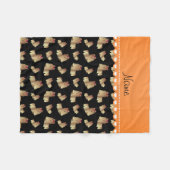 Persoonlijke naam zwarte shih tzu-honden fleece deken (Voorkant (Horizontaal))