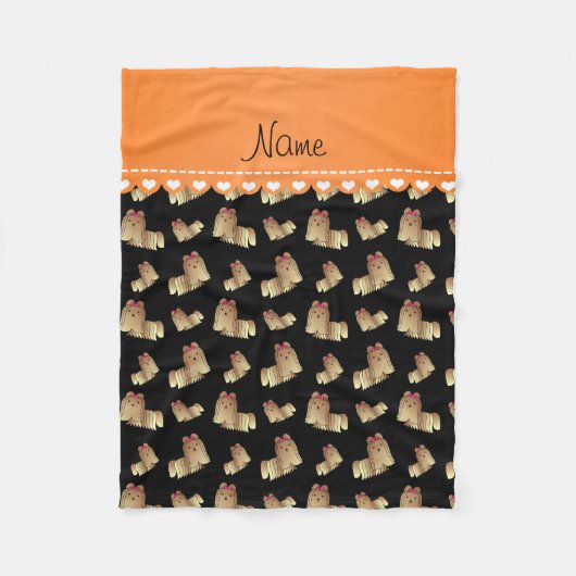 Persoonlijke naam zwarte shih tzu-honden fleece deken (Voorkant)