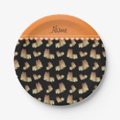 Persoonlijke naam zwarte shih tzu-honden papieren bordje (Voorkant)