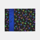 Persoonlijke naam zwarte sneeuwscooters fleece deken (Voorkant (Horizontaal))