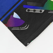 Persoonlijke naam zwarte sneeuwscooters fleece deken (Hoek)