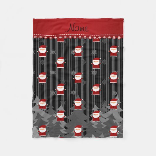 Persoonlijke naam zwarte sneeuwvlokken voor de ker fleece deken (Voorkant)