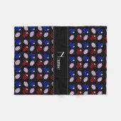 Persoonlijke naam zwarte truien rugbyballen fleece deken (Voorkant (Horizontaal))