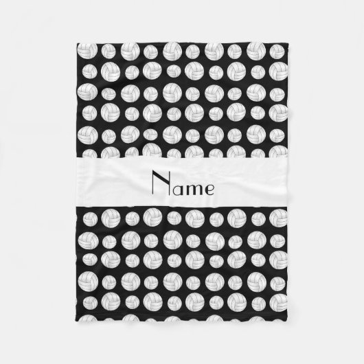 Persoonlijke naam zwarte volleybalballen fleece deken (Voorkant)