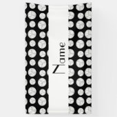 Persoonlijke naam zwarte volleybalballen spandoek (Verticaal)