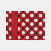 Persoonlijke naam zwarte volleybalsterren fleece deken (Voorkant (Horizontaal))