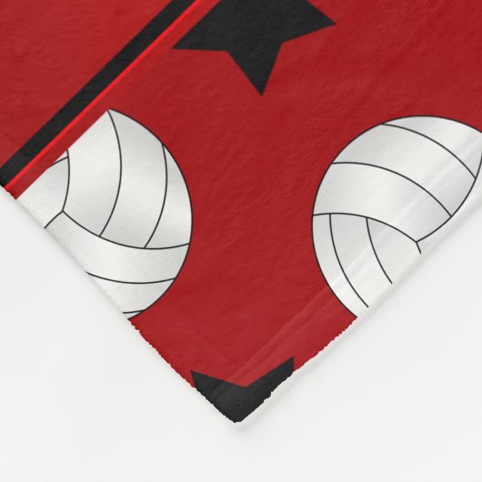 Persoonlijke naam zwarte volleybalsterren fleece deken (Hoek)