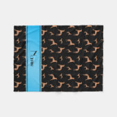 Persoonlijke naam zwarte Whippet-honden Fleece Deken (Voorkant (Horizontaal))