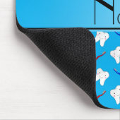 Persoonlijke naamblauwe borstels en tandenpatroon muismat (Hoek)