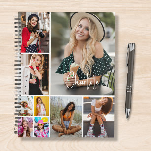 Persoonlijke naamcadeau met negen foto's collage planner
