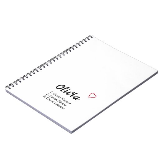 Persoonlijke naamdefinitie notitieboek (Linkerzijde)