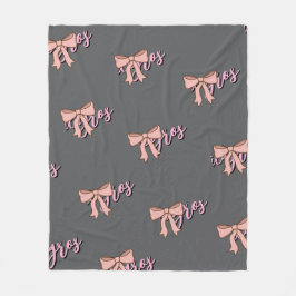 Persoonlijke naamdeken met strik, cadeau voor meis fleece deken