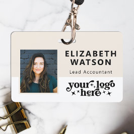 Persoonlijke naamkaart aan een lint Event ID met f Badge