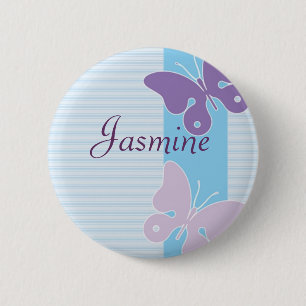 Persoonlijke naamkaart - Butterflies Ronde Button 5,7 Cm